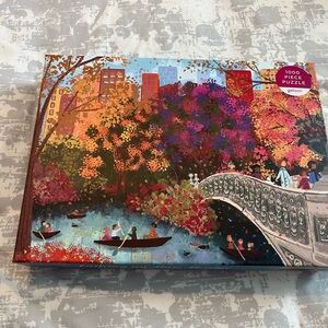 Galison Autumn on Bow Bridge Colorful 1000 Piece Puzzle